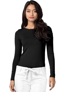 ADAR Universal Long Sleeve Comfort Tee XS Black Underscrub Top